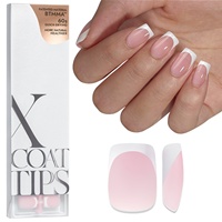 XCOATTIPS Faux ongles réutilisables en gel souple, couvrance totale, French Manucure, Stiletto, Carré, Courts, à presser, pour doigts, vente en gros, pré-conçus