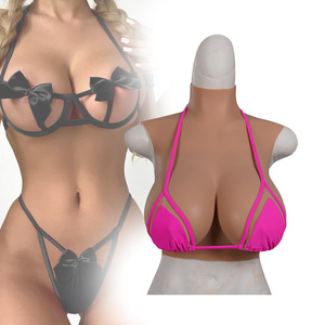 ETA col haut rempli de Silicone transgenre énorme forme de <span class=keywords><strong>faux</strong></span> <span class=keywords><strong>seins</strong></span> réaliste énorme poitrine coupe z <span class=keywords><strong>seins</strong></span> pour Cosplay Sissy Drag Queen - Product Image 1