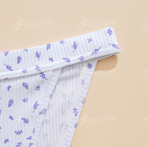 <span class=keywords><strong>Slip</strong></span> da Donna in Cotone a Vita Bassa con Stampa, Tessuto a Costine, Taglio Brasiliano, Mutandine Bikini, Vendita all'Ingrosso dalla Fabbrica Airtamay - Product Image 5