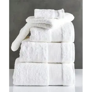 hotel white towel and bedsheet white 100% cotton 5 star luxury hotel bath towel set hotel 200g towel 50/90 cm