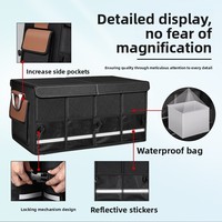 Organisateur de coffre de voiture en nylon léger, pliable, gain de place, boîte de rangement de cargaison, bac de rangement portable pour l'intérieur de la voiture, SUV