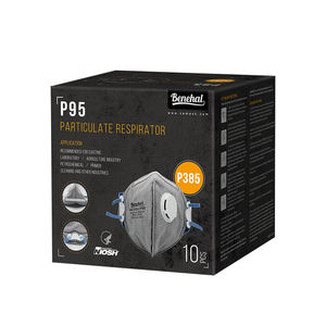 NIOSH masker <span class=keywords><strong>Respirator</strong></span> wajah setengah, disetujui sekali pakai <span class=keywords><strong>P95</strong></span> katup debu pola datar PM2.5 P385 - Product Image 4