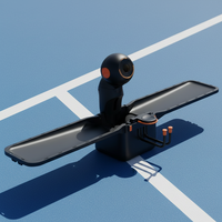 Robot de tennis de table professionnel haut de gamme PUSUN Pro avec commande vocale IA, machine d'entraînement avancée à 3 roues motrices pour centres sportifs