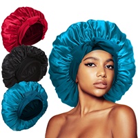 Bonnet de soie satinée à large bord réglable pour femmes en gros avec ruban noeud papillon bonnet de nuit personnalisé à la mode pour une tenue décontractée