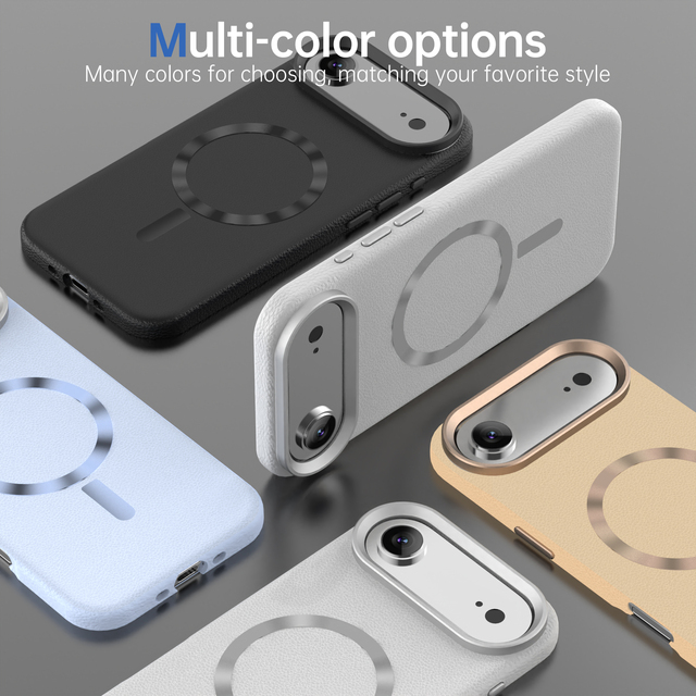 Hybrid TPU Bumper Leather Backplate Raised Edges Case for iPhone 17 Air