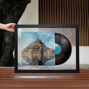 Customized High Quality Simplicity Wooden Black Vinyl Record <strong>CD</strong> Display <strong>Frame</strong> for Collection - Product Image 4