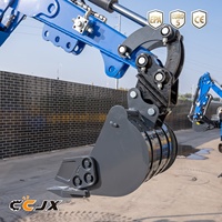 Mini-excavatrice compacte à utilisation intensive et retour sur investissement rapide, avec fourches à palettes et fendeuse de bûches, pour travaux agricoles et construction de routes d'accès