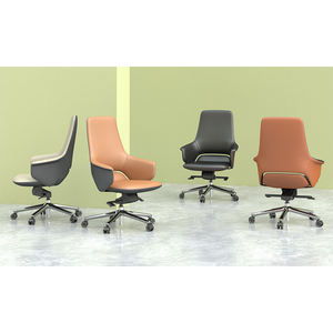 Chaise de bureau en cuir moderne de luxe avec accoudoirs réglables et hauteur pivotante, inclinable, massage, design ergonomique pour patron - Product Image 1