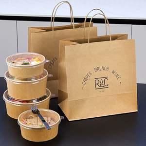 Bolsas de Papel Kraft Marrón Biodegradables, Reciclables y Desechables para Comida para Llevar, Restaurantes y Almuerzos, Personalizadas al por Mayor - Product Image 1