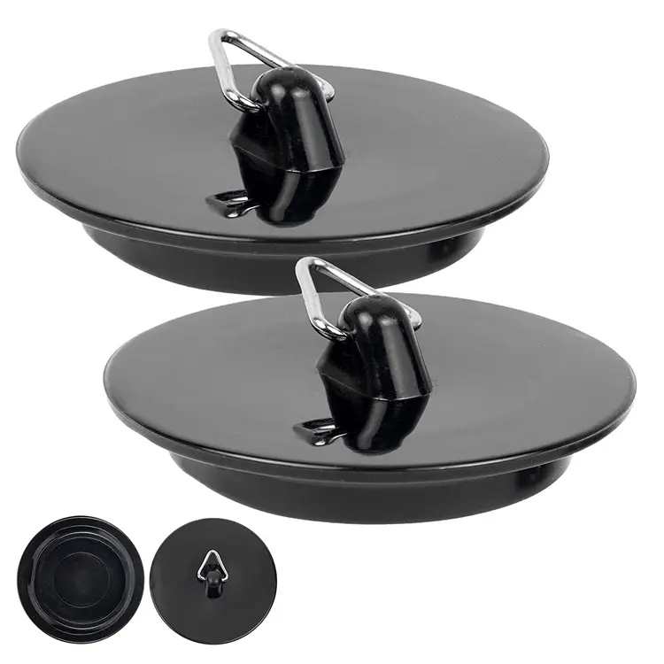 Ningbo Jutye tapón de fregadero, cocina para 1-3/4 "1-1/2" 1 "PVC, negro, enchufe de cocina, tapón de fregadero