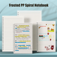 Carnet à spirale avec couverture en PP, ligné, bloc-notes vierge, A4, A5, B5, journal pour étudiants et bureau