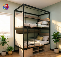 Lits d'hôtel-capsule modernes modulaires en acier à deux étages pour appartement et usage commercial