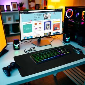 Giá Thấp Lớn Tùy Chỉnh In Trống Mousepad Bán Buôn Mở Rộng Máy Tính Chơi Game Chuột Pad Chơi Game Màu Đen Với Khâu Cạnh - Product Image 6