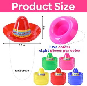 Top Accessories for Decoration Cinco De Mayo Sombrero Hat <b>Mini</b> Mexican Plastic Sombreros - Product Image 2