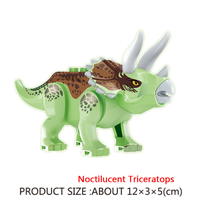 Ensemble de 8 pièces de blocs de construction de dinosaure en plastique brillant dans l'obscurité ensemble de jouets ensemble de briques de dinosaure jouet éducatif
