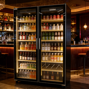 Vitrine réfrigérée commerciale à température unique, entièrement vitrée, pour boissons et gâteaux, certifiée ETL, pour supermarchés - Product Image 1