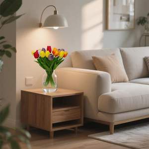 Vente en gros de bouquets de tulipes en PVC souple de haute qualité, toucher réel, 40 cm, fleurs artificielles blanches, fleurs de table artificielles - Product Image 4