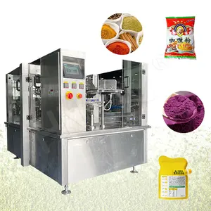 HNOC Stand Pouch Rotary Premade-Bag Hffs Form Fill Seal Automatic Feeding-Bag Powder Pack Machine