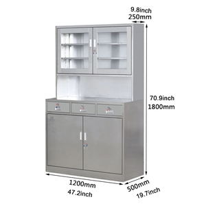 Venta directa de fábrica Gabinete de almacenamiento de medicina china tradicional de acero inoxidable Armario de farmacia Muebles de hospital - Product Image 6