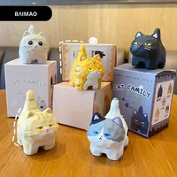 Ornamen Boneka Ragdoll Resin Baimao yang Lucu, Ramah Lingkungan, Ukiran Kayu Modern, Berdiri, Bersuara Meong untuk Dekorasi Rumah dan Meja