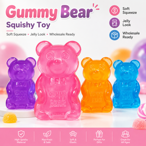 Transparent <b>Gummy</b> <b>Bear</b> Squishy Toy Soft Squeeze Jelly Stress Relief TPR Novelty Toy for Wholesale - Product Image 1
