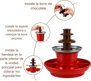Distributeur de <span class=keywords><strong>fondue</strong></span> au chocolat électrique compact avec <span class=keywords><strong>tour</strong></span> en plastique et capacité de 200 ml pour mariages, hôtels et réunions de famille - Product Image 4