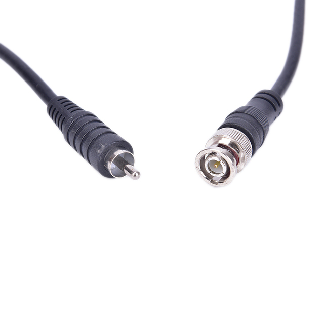 1m Gold Plated BNC Male to RCA Male AV CCTV Camera Video Cable with PVC Jacket for Computer and Car Use