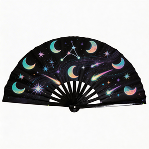 Abanicos de Mano Plegables de Bambú con Diseño Personalizado, Reflectantes a los Rayos UV, Grandes, Decorativos, para Fiestas y Festivales, Accesorios para Mujeres - Product Image 2