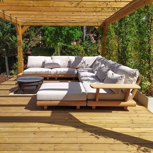 Garden Patio Hotel Sectional L Shape Outdoor Luxury Outdoor Garden Patio Furniture Teak Set for Resort Hotels - Product Image 5