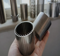 Tabung Saringan Kawat Wedge SS304 316L Johnson Screen Filter Pipe untuk Pengolahan Air, Filtrasi Cairan, dan Pemisahan Padatan
