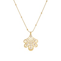 Collier pendentif plaqué or 18 carats, nouveau design, incrusté de perles, chaînes en acier inoxydable, collier à breloques pour femmes
