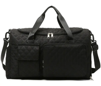 Bolsa de viaje de lona acolchada plegable de gran capacidad con separación en seco y húmedo con compartimento para zapatos para deportes de gimnasio, venta al por mayor