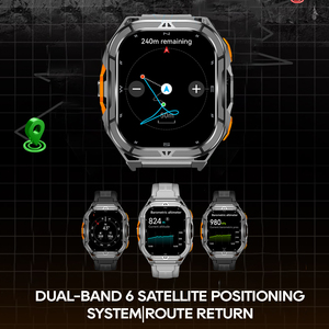 X5 1.96 "AMOLED HD hiển thị 5ATM không thấm nước SmartWatch Dual Band GPS 100 + multi-thể thao chế độ tập thể dục Tracker ngoài trời smartwatches - Product Image 2