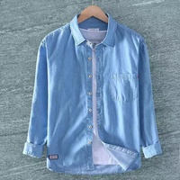 Chemise décontractée vintage en tricot 100% coton de couleur unie pour homme - Respirante, écologique, séchage rapide
