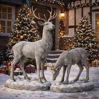 Statue de cerf en résine WeiVista Premium, sculpture de renne peinte à la main, décoration de Noël extérieure personnalisée en usine