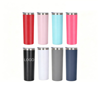 Vaso Térmico Delgado de 20oz para Sublimación, Acero Inoxidable 304 en el Interior, Doble Pared con Aislamiento al Vacío, Tapa Transparente, 6-12 Horas