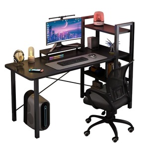 WDY 2025 nuovo arrivo <span class=keywords><strong>tavolo</strong></span> da studio da gioco 47 pollici nero scrivania da gioco per Computer con scaffale - Product Image 2