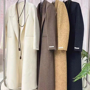 2025 dame nouvelle mode longue laine pardessus revers couleur unie haute qualité hiver femmes cachemire laine manteau avec <span class=keywords><strong>ceinture</strong></span> en cuir - Product Image 5