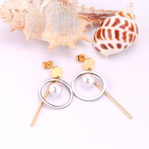 Asonsteel - Pendientes de Aro Colgantes de Acero Inoxidable con Baño de Oro, Último Diseño en Joyería para Mujer - Product Image 3