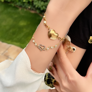 Fashion Charm <b>Bracelet</b> 316L Stainless Steel PVD Gold Plating Heart <b>Infinity</b> Design Women's Jewelry - Product Image 3