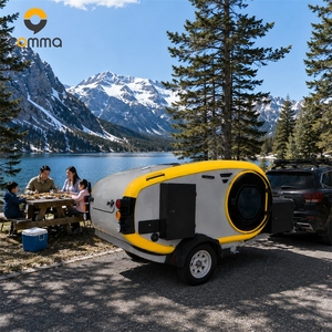 Remolque <span class=keywords><strong>de</strong></span> caravana ligero Road Touring Teardrop Camper para acampar junto al lago, vacaciones familiares, OEM - Product Image 1