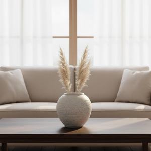 Vase moderne en céramique blanc moucheté pour usage intérieur/bureau/<span class=keywords><strong>jardin</strong></span>, fleurs/vert - Product Image 2