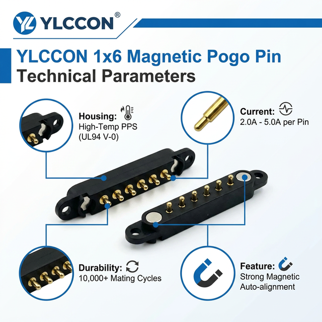 Turning Brass Magnetic Pogo Pin Connector Consumer Electronics Tailored Pin Count Length Plating Thickness Factory Direct Sale