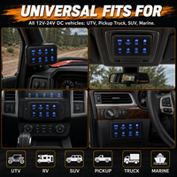 Nouveau panneau de commande 6 interrupteurs avec synchronisation via application, MOSFET, boîtier de relais à fusibles RGB 16M, IP65, universel pour Jeep, Land Rover, SUV tout-terrain, pour rétrofit/amélioration 2