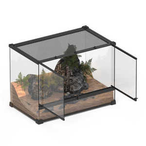 Terrario de Vidrio Moderno con Doble Puerta, Estilo Selva Tropical, Transpirable, con Patrón Sólido, para Reptiles, Serpientes y Geckos - Product Image 4