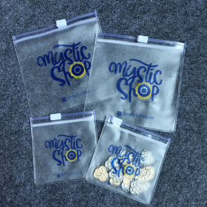 Custom Transparent PVC Zipper Bag with White Zipper and Blue Logo for Jewelry Packaging OEM - Product Image 4