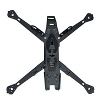 Châssis de drone de course pliable en fibre de carbone de 10 pouces avec trous de fixation et conception d'armes pour drones FPV
