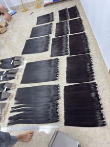 Extensions de cheveux naturels lisses 100% cheveux humains vietnamiens, trame brute vierge, cuticules alignées, double trame, vente en gros - Product Image 6