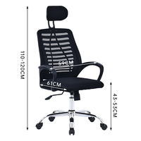 Échantillon Gratuit - Chaise de Bureau Moderne Pivotante à Dossier Haut en Maille Intégrale avec Roulettes et Appui-tête pour Réunions et Visiteurs