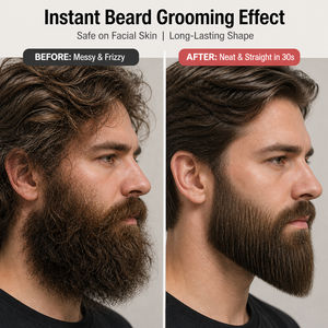 Pettine Elettrico Raddrizzante <span class=keywords><strong>Barba</strong></span> Uomo, Spazzola Termica PTC Veloce per la Cura della <span class=keywords><strong>Barba</strong></span>, Strumento Elettrico Professionale per Acconciare Baffi e Capelli, Ideale per Barbieri - Product Image 2